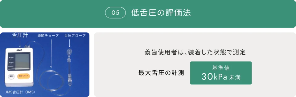 ⑤低舌圧の評価法